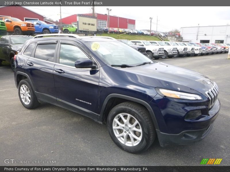 True Blue Pearl / Black 2016 Jeep Cherokee Latitude 4x4