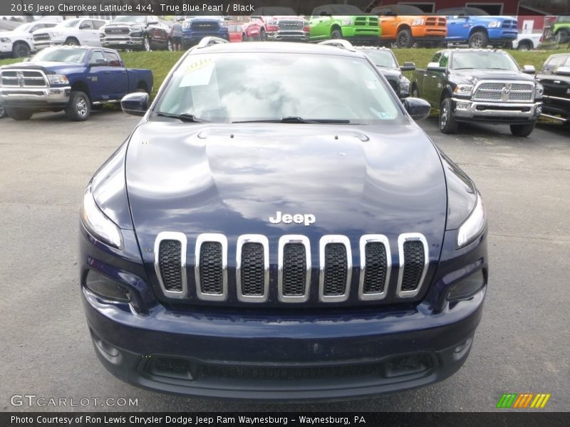 True Blue Pearl / Black 2016 Jeep Cherokee Latitude 4x4