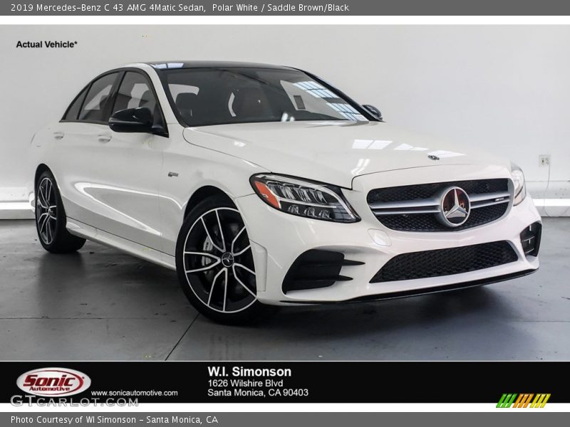 Polar White / Saddle Brown/Black 2019 Mercedes-Benz C 43 AMG 4Matic Sedan