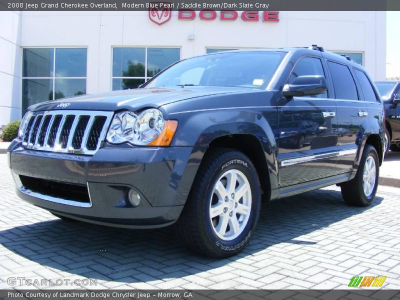 Modern Blue Pearl / Saddle Brown/Dark Slate Gray 2008 Jeep Grand Cherokee Overland