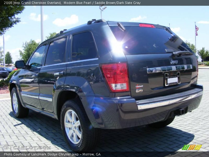 Modern Blue Pearl / Saddle Brown/Dark Slate Gray 2008 Jeep Grand Cherokee Overland