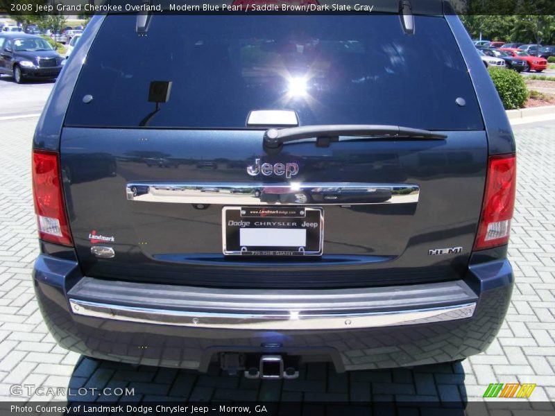 Modern Blue Pearl / Saddle Brown/Dark Slate Gray 2008 Jeep Grand Cherokee Overland