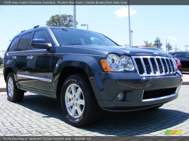 Modern Blue Pearl / Saddle Brown/Dark Slate Gray 2008 Jeep Grand Cherokee Overland