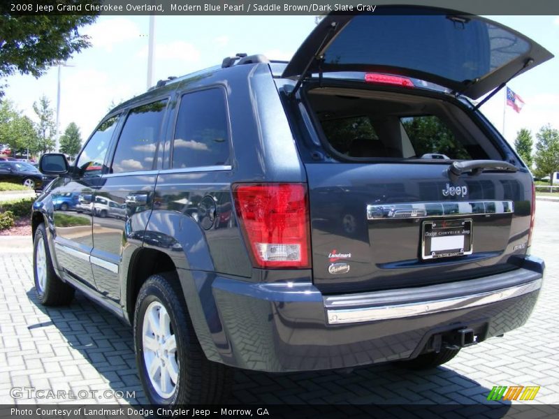 Modern Blue Pearl / Saddle Brown/Dark Slate Gray 2008 Jeep Grand Cherokee Overland