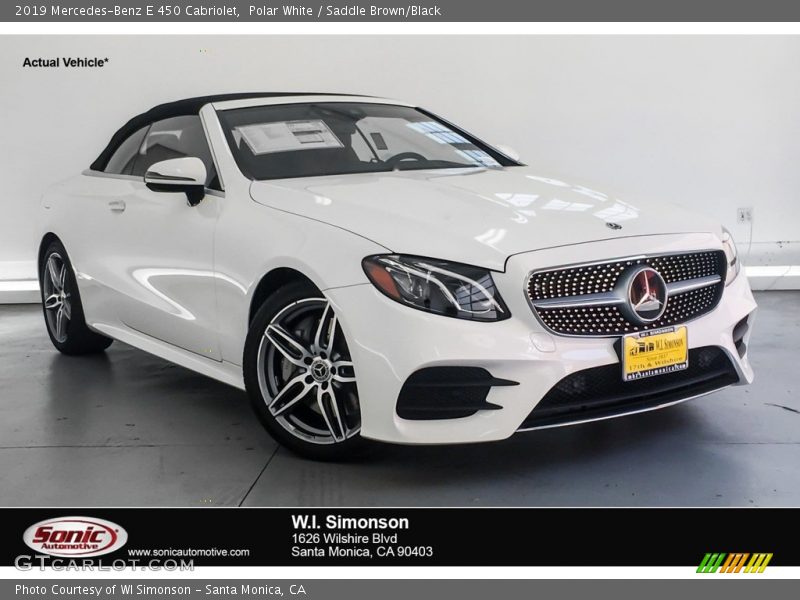 Polar White / Saddle Brown/Black 2019 Mercedes-Benz E 450 Cabriolet