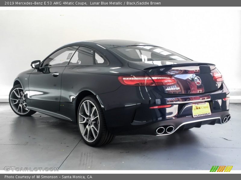 Lunar Blue Metallic / Black/Saddle Brown 2019 Mercedes-Benz E 53 AMG 4Matic Coupe