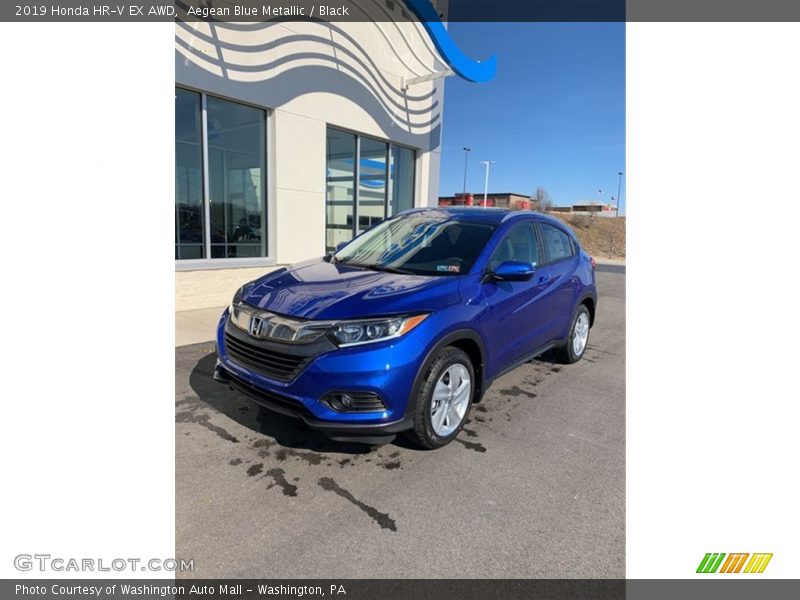 Aegean Blue Metallic / Black 2019 Honda HR-V EX AWD