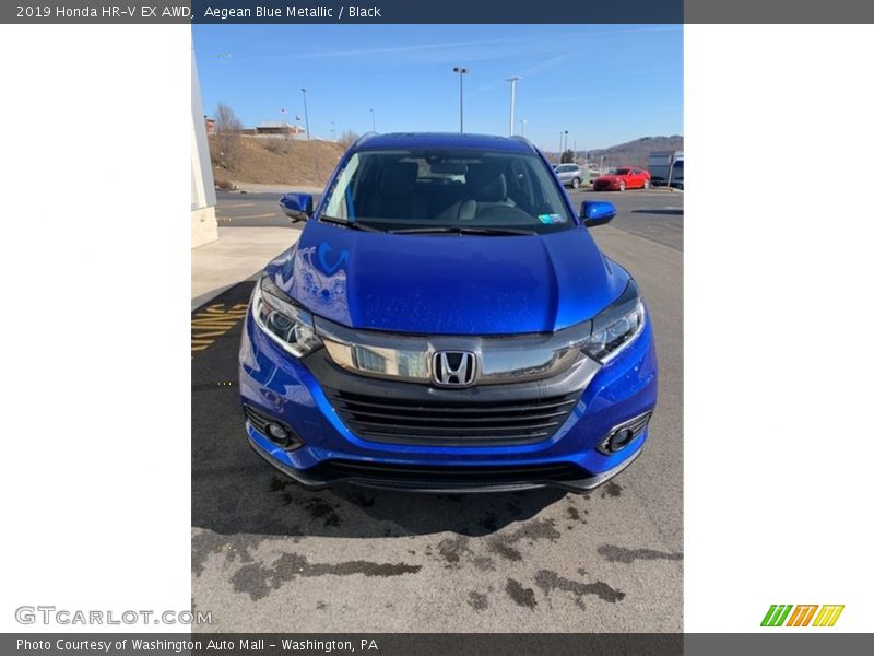 Aegean Blue Metallic / Black 2019 Honda HR-V EX AWD