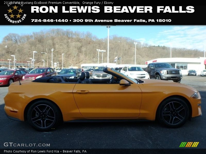 Orange Fury / Ebony 2018 Ford Mustang EcoBoost Premium Convertible