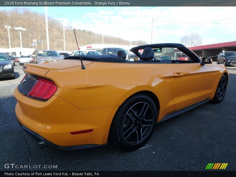 Orange Fury / Ebony 2018 Ford Mustang EcoBoost Premium Convertible