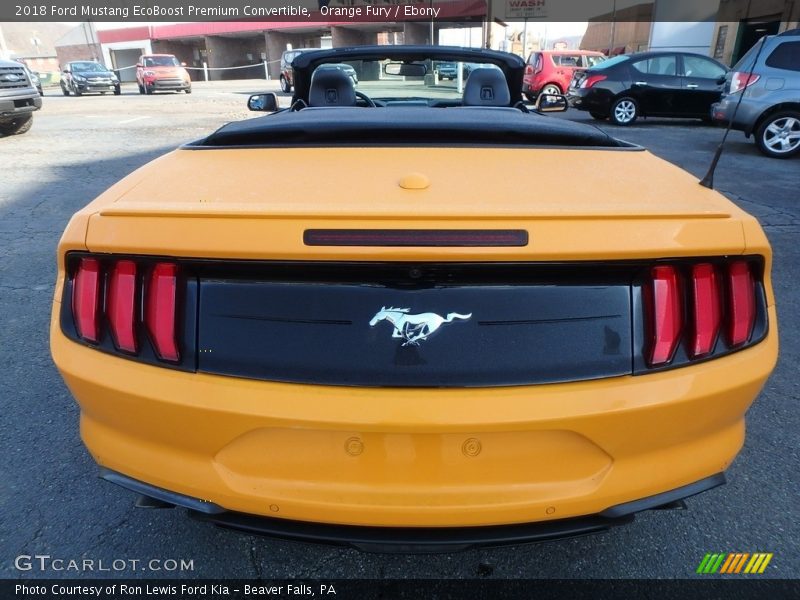 Orange Fury / Ebony 2018 Ford Mustang EcoBoost Premium Convertible