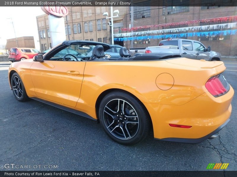 Orange Fury / Ebony 2018 Ford Mustang EcoBoost Premium Convertible