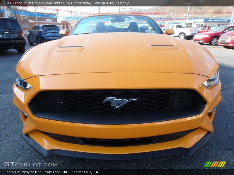 Orange Fury / Ebony 2018 Ford Mustang EcoBoost Premium Convertible