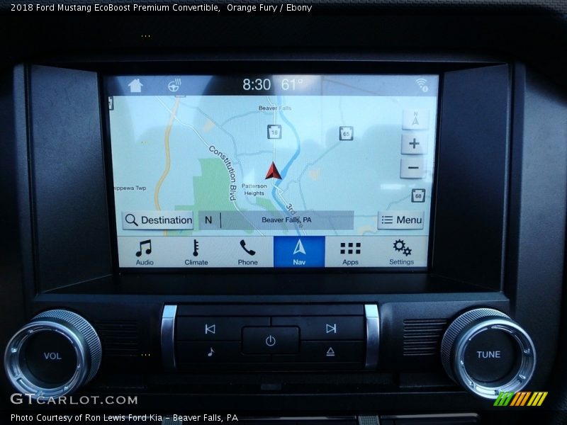 Navigation of 2018 Mustang EcoBoost Premium Convertible