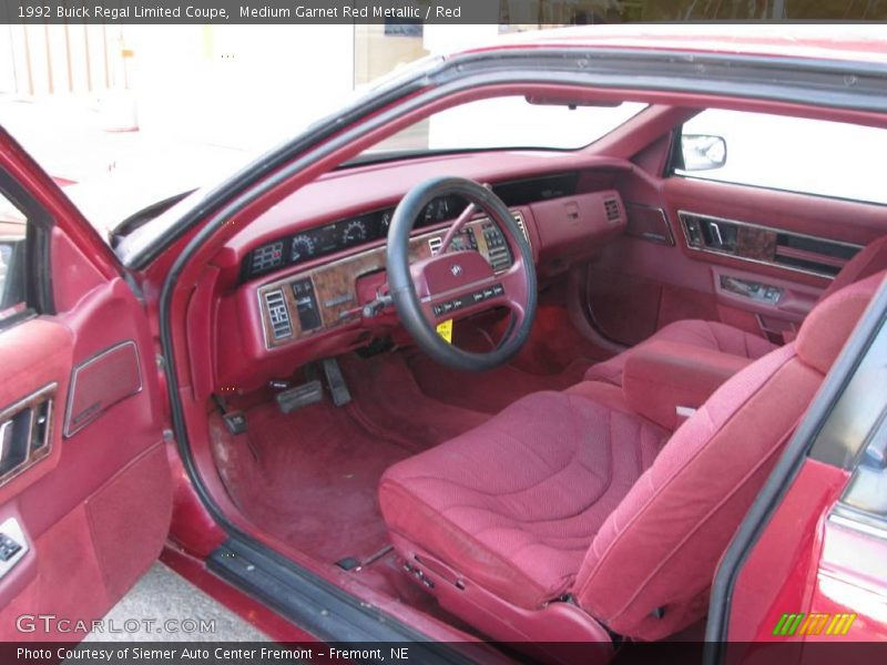 Medium Garnet Red Metallic / Red 1992 Buick Regal Limited Coupe