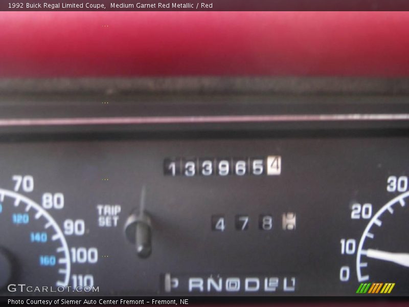 Medium Garnet Red Metallic / Red 1992 Buick Regal Limited Coupe