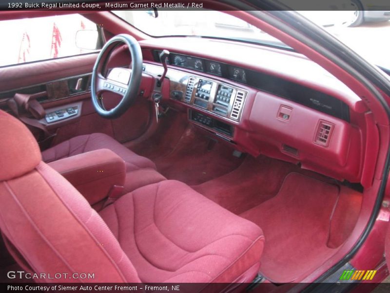 Medium Garnet Red Metallic / Red 1992 Buick Regal Limited Coupe