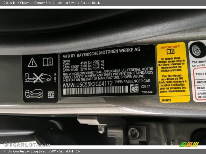 Melting Silver / Carbon Black 2019 Mini Clubman Cooper S All4