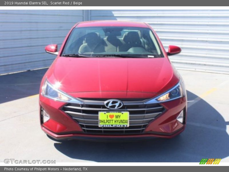 Scarlet Red / Beige 2019 Hyundai Elantra SEL