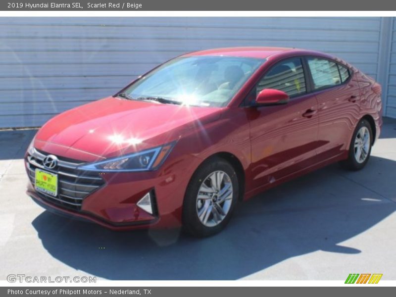 Scarlet Red / Beige 2019 Hyundai Elantra SEL