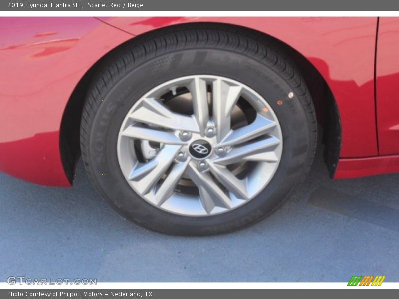 Scarlet Red / Beige 2019 Hyundai Elantra SEL