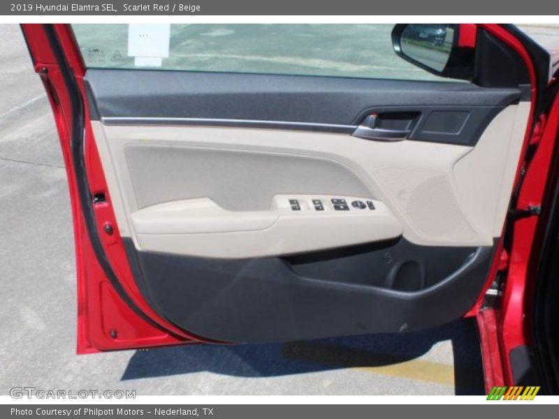 Scarlet Red / Beige 2019 Hyundai Elantra SEL