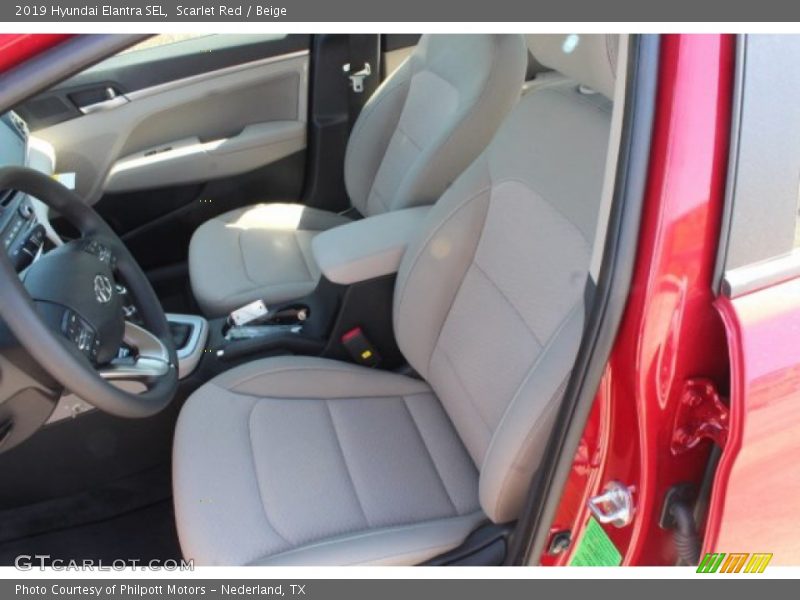 Scarlet Red / Beige 2019 Hyundai Elantra SEL