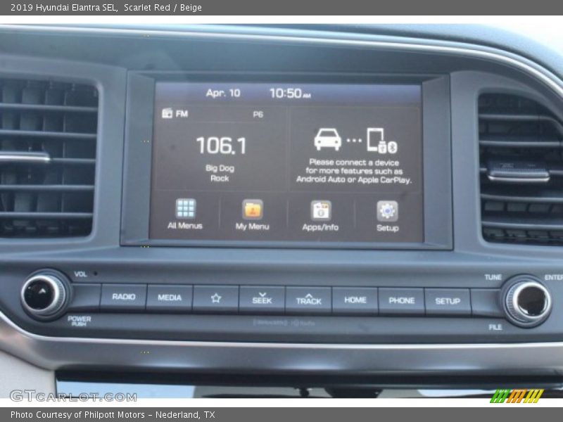 Scarlet Red / Beige 2019 Hyundai Elantra SEL