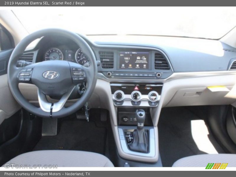 Scarlet Red / Beige 2019 Hyundai Elantra SEL