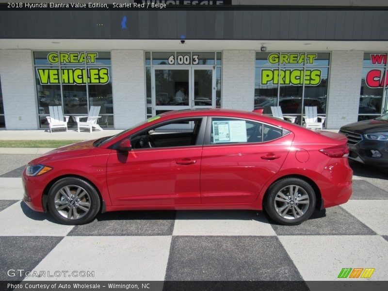 Scarlet Red / Beige 2018 Hyundai Elantra Value Edition