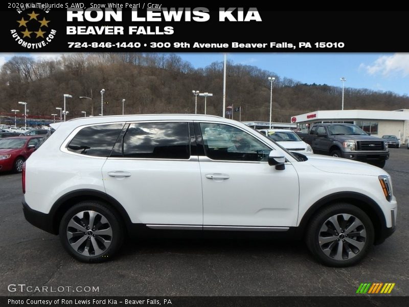 Snow White Pearl / Gray 2020 Kia Telluride S AWD