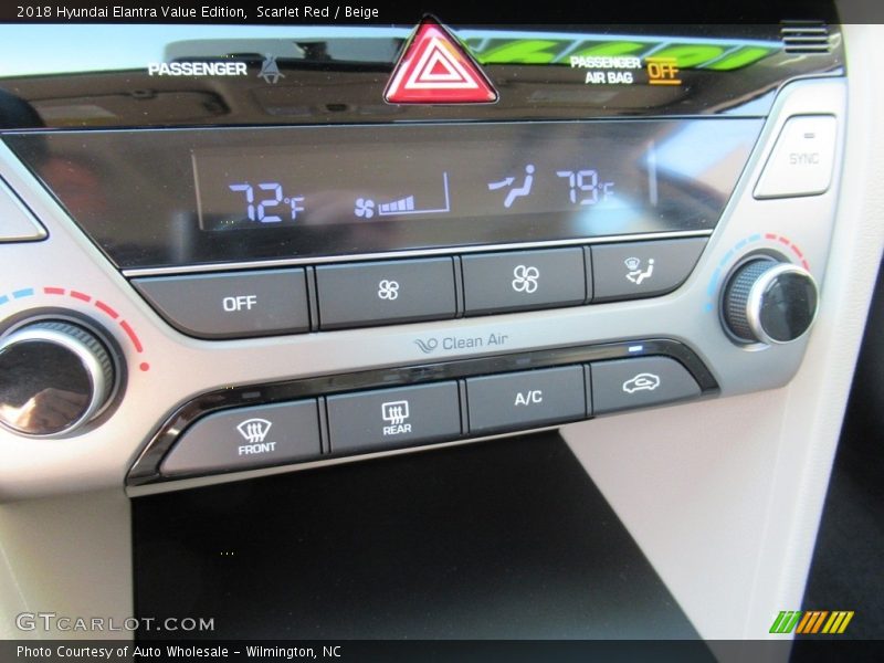 Scarlet Red / Beige 2018 Hyundai Elantra Value Edition
