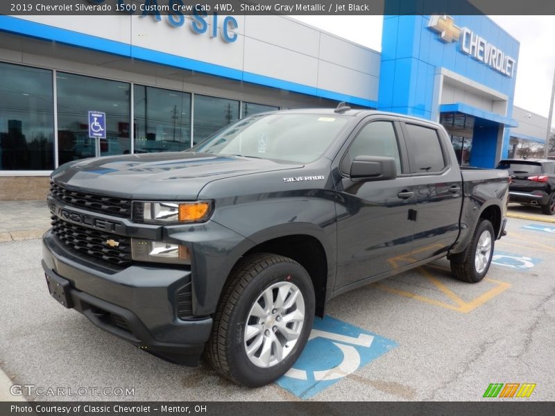 Shadow Gray Metallic / Jet Black 2019 Chevrolet Silverado 1500 Custom Crew Cab 4WD