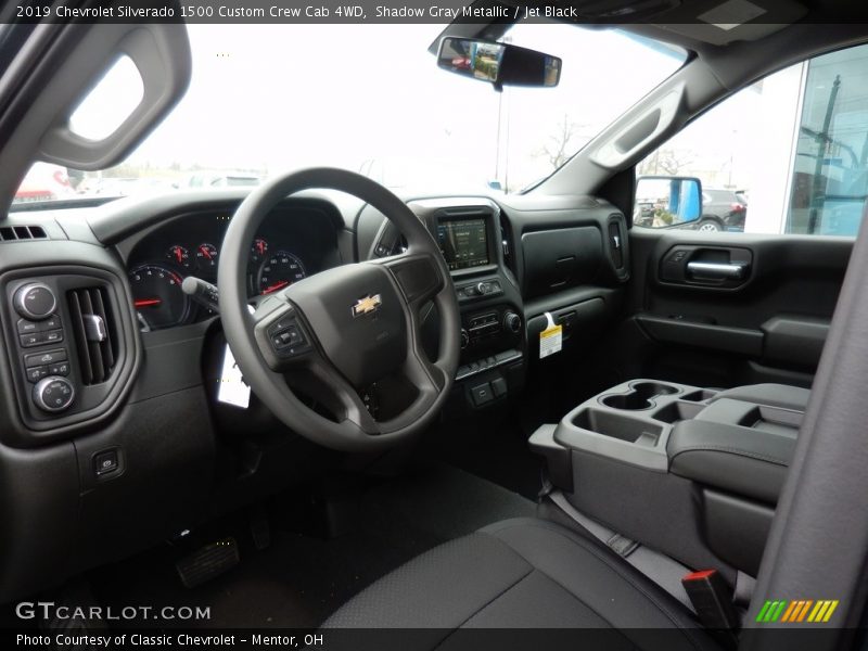 Shadow Gray Metallic / Jet Black 2019 Chevrolet Silverado 1500 Custom Crew Cab 4WD