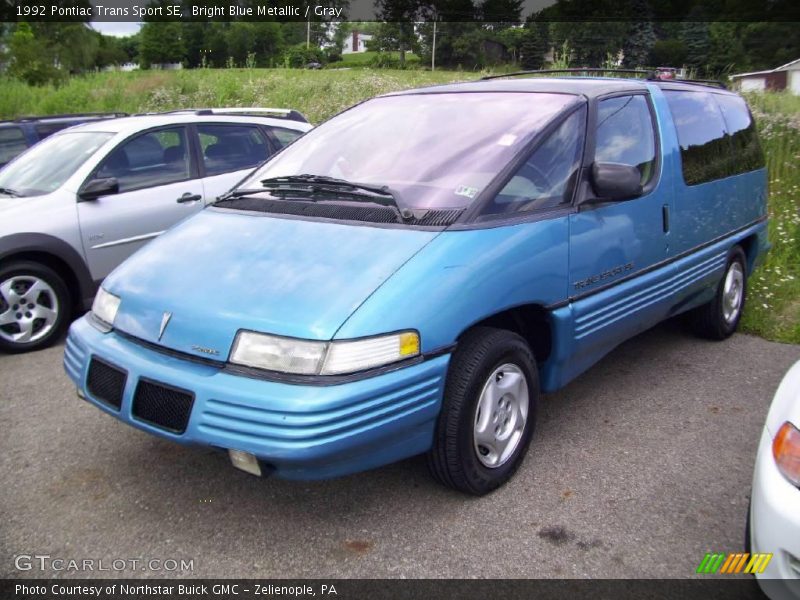 Bright Blue Metallic / Gray 1992 Pontiac Trans Sport SE