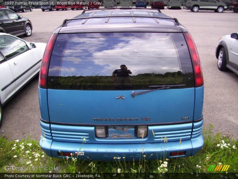 Bright Blue Metallic / Gray 1992 Pontiac Trans Sport SE