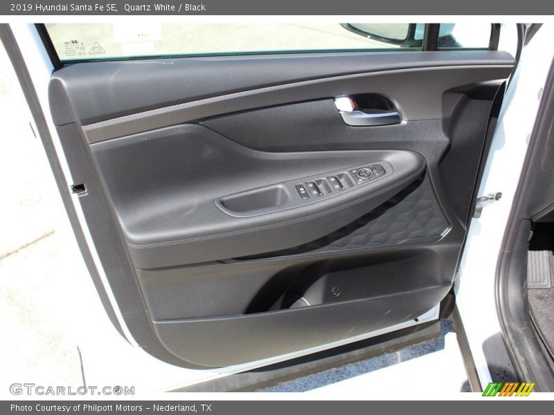 Quartz White / Black 2019 Hyundai Santa Fe SE