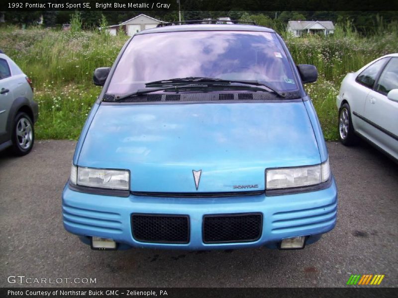 Bright Blue Metallic / Gray 1992 Pontiac Trans Sport SE