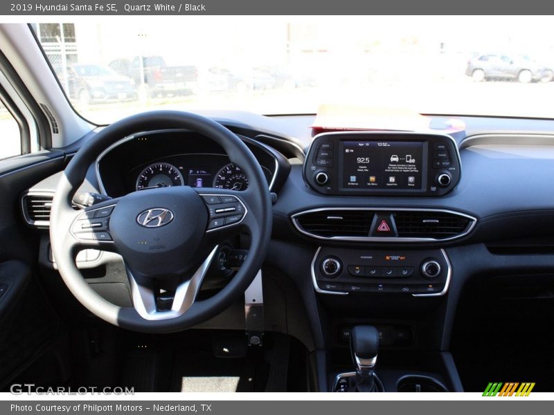 Quartz White / Black 2019 Hyundai Santa Fe SE