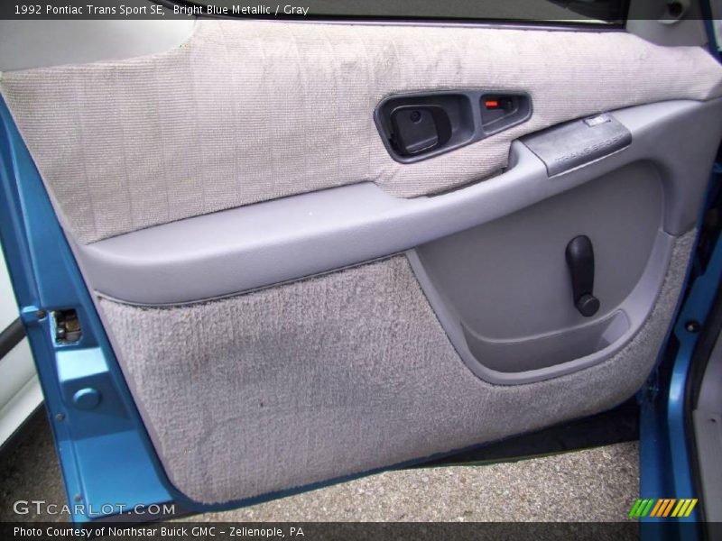 Bright Blue Metallic / Gray 1992 Pontiac Trans Sport SE