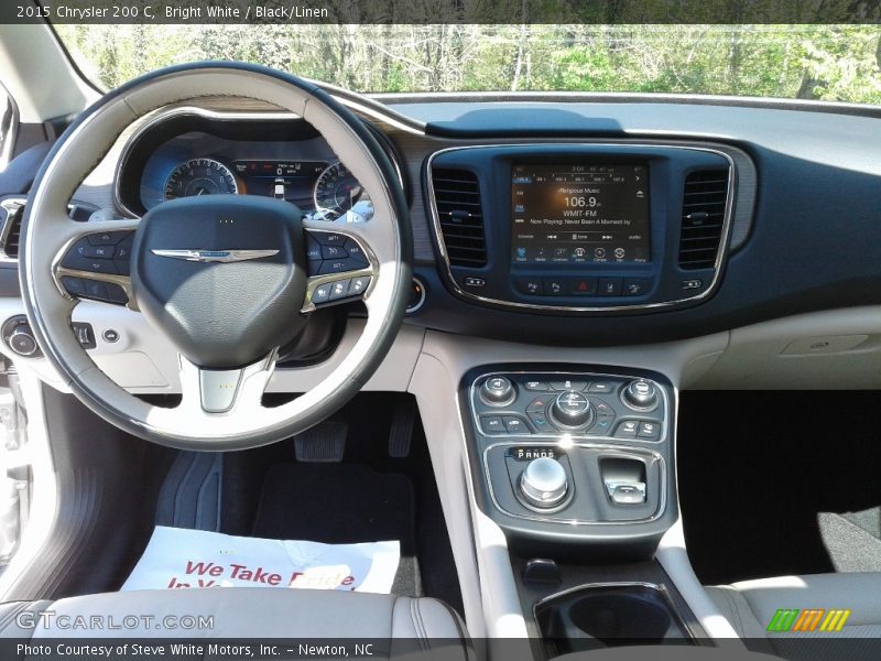 Bright White / Black/Linen 2015 Chrysler 200 C