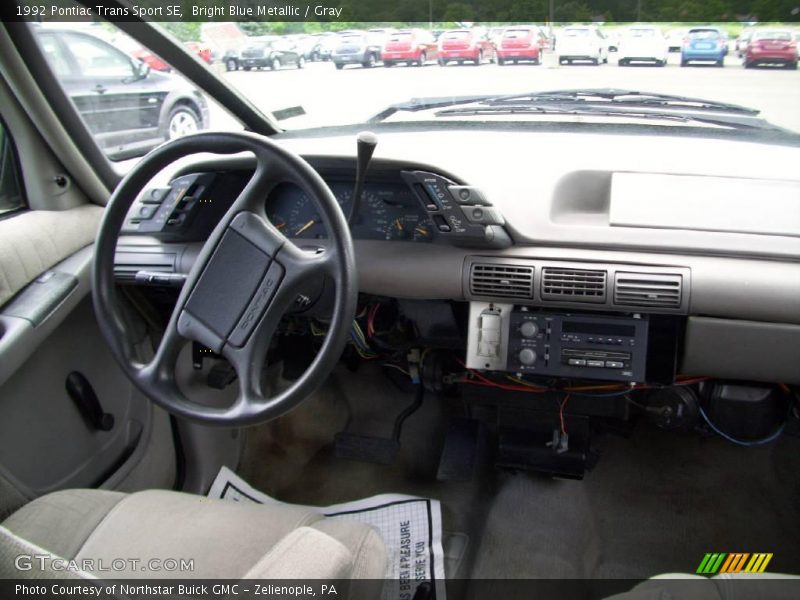 Bright Blue Metallic / Gray 1992 Pontiac Trans Sport SE