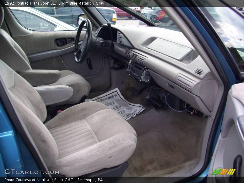 Bright Blue Metallic / Gray 1992 Pontiac Trans Sport SE