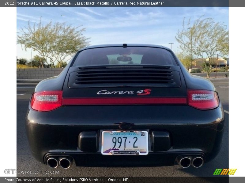 Basalt Black Metallic / Carrera Red Natural Leather 2012 Porsche 911 Carrera 4S Coupe