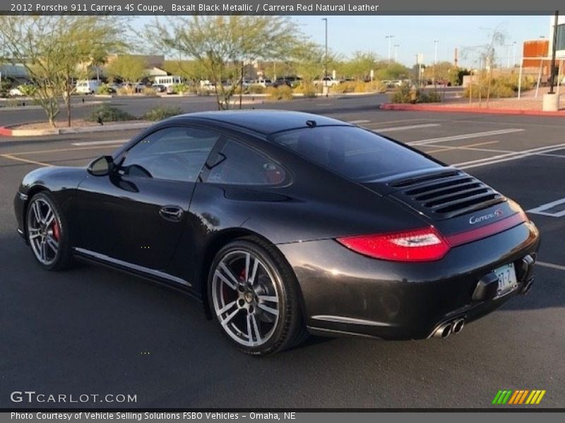 Basalt Black Metallic / Carrera Red Natural Leather 2012 Porsche 911 Carrera 4S Coupe