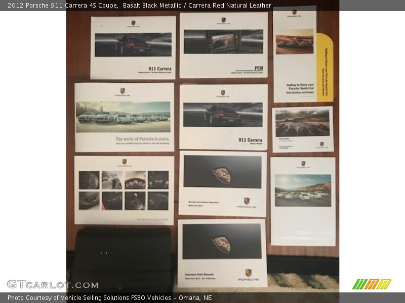 Basalt Black Metallic / Carrera Red Natural Leather 2012 Porsche 911 Carrera 4S Coupe