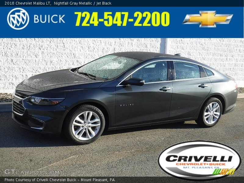 Nightfall Gray Metallic / Jet Black 2018 Chevrolet Malibu LT