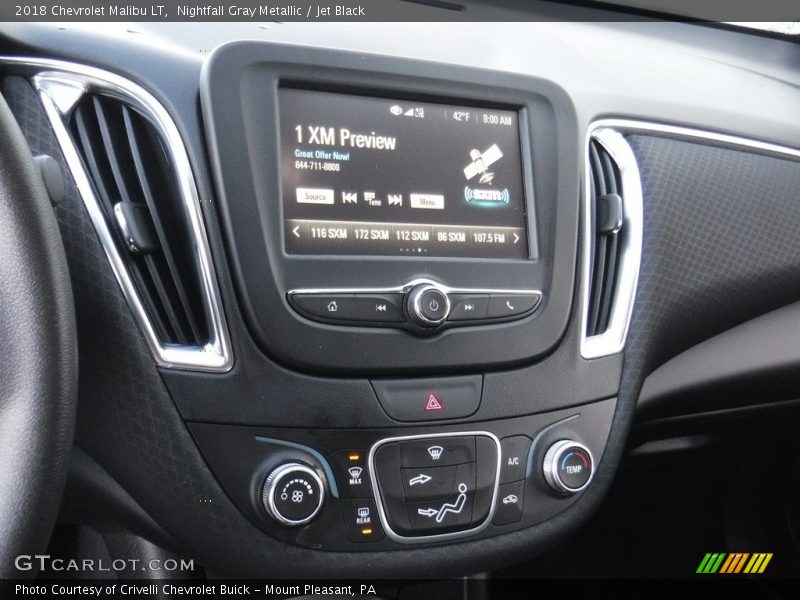 Nightfall Gray Metallic / Jet Black 2018 Chevrolet Malibu LT