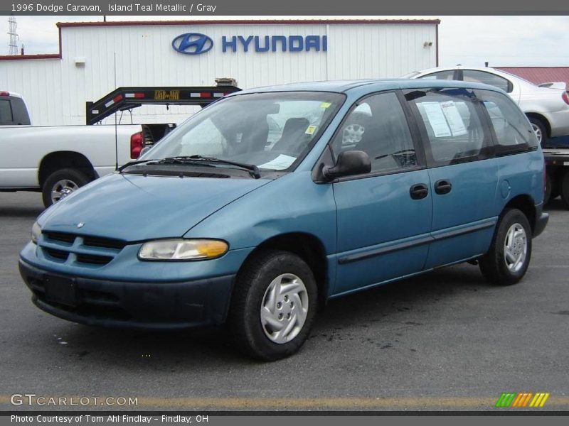 Island Teal Metallic / Gray 1996 Dodge Caravan