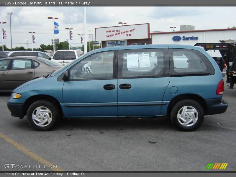 Island Teal Metallic / Gray 1996 Dodge Caravan
